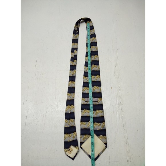 Tommy Bahama Palm Tree Silk Men’s Necktie Blue and grey Tie EUC - Picture 3 of 3